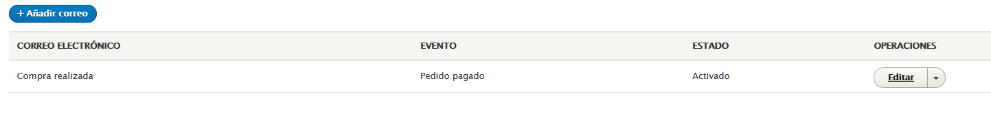 Configuración básica de una tienda correo