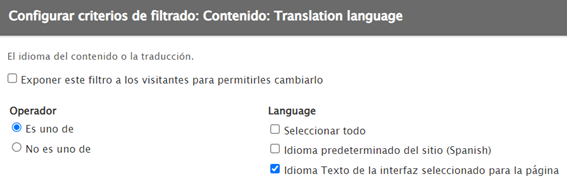 Filtrado de idioma en vistas de Drupal