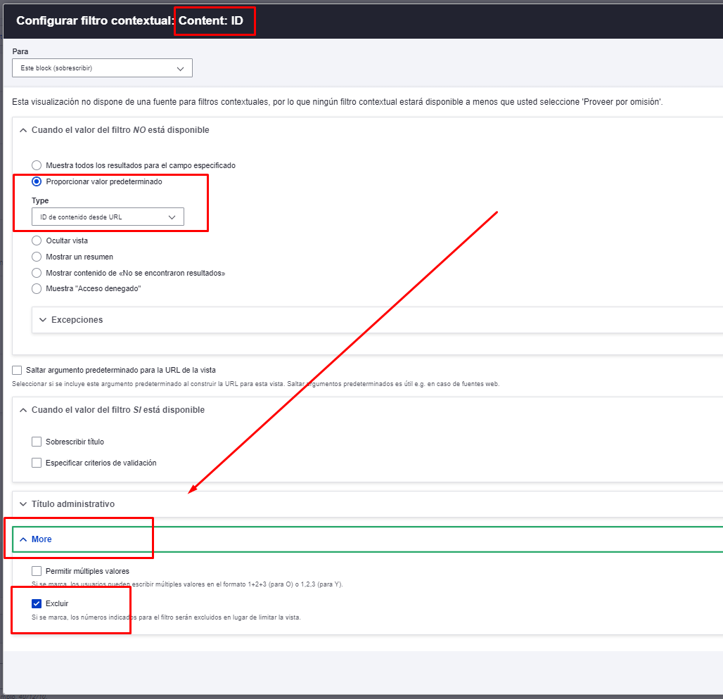 Drupal una Vista de contenido relacionado