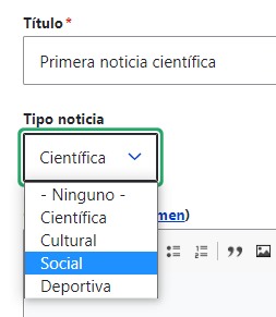 Campo de tipo referencia a termino de taxonomía en Drupal