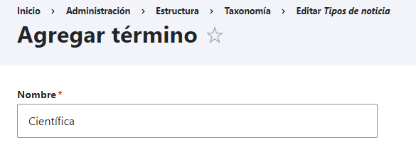 Campo de tipo referencia a termino de taxonomía en Drupal