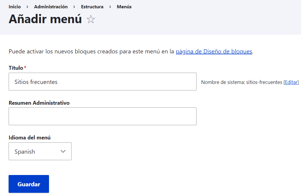 Creacion de Menus en Drupal