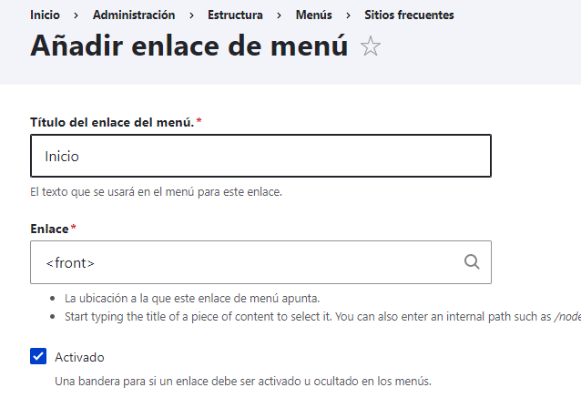 Creacion de Menus en Drupal